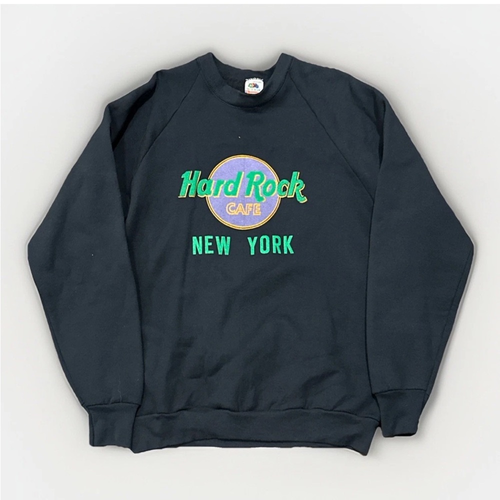 Vintage Hard Rock Cafe New York Classic Sweatshirt Unisex Sz L 90s Made In USA